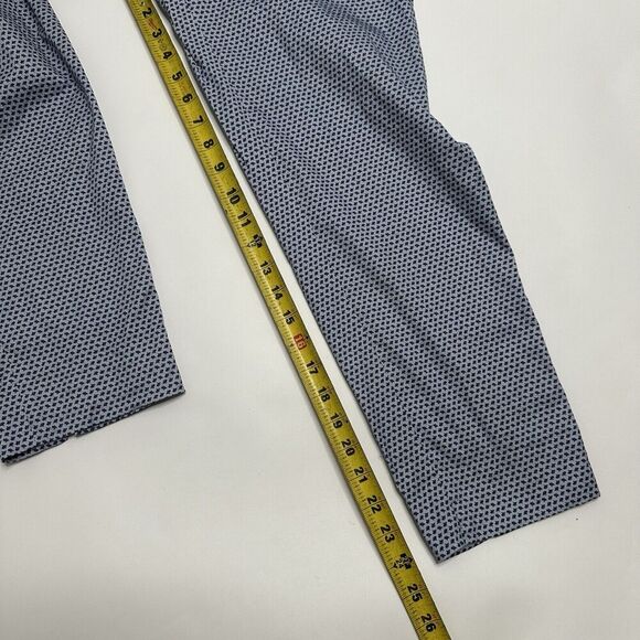 Piazza Sempione Audrey Pants 44 Medium Side Zip Cotton Blue Ankle Patterned - Picture 3 of 10
